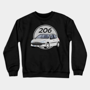 car peugeot 206 sporty cartoon vector grey Crewneck Sweatshirt